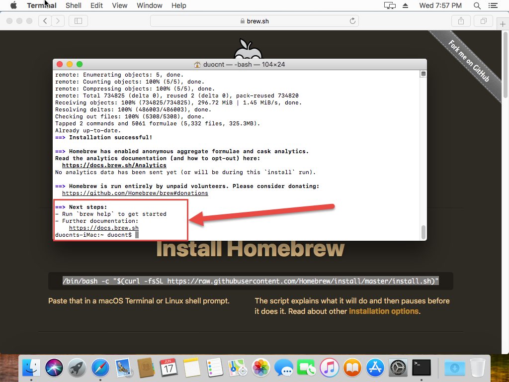 homebrew install node